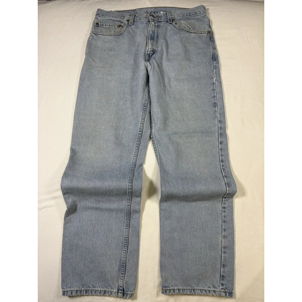 Vintage Levis 505 Blue Jeans Size 33 x 30 June 2002 Made In Colombia Red Tab